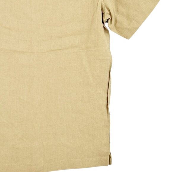 Panama Jack Men's 100% Linen Short Sleeve Tan Shirt Size Small European Flax NWT - Picture 6 of 10